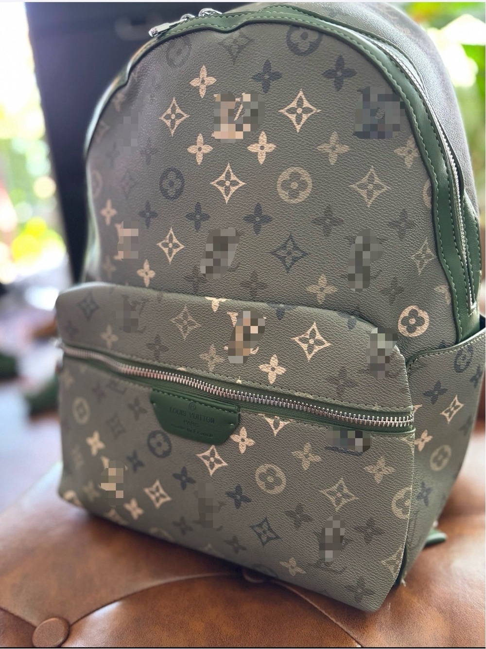 Luxury Monogram Backpack in Olive Green